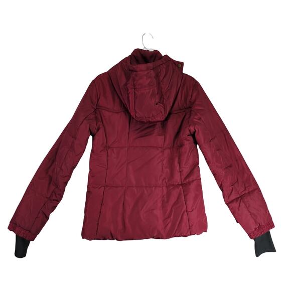 Rampage Merlot Puffer Coat Women's M Hooded Full Zip Pockets Thumb Holes Winter - Picture 2 of 10
